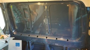 Bare van walls, pre sound deadening and insulation