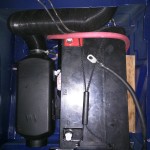 Additional 100AH battery in the passenger seat pedestal, next to the Espar heater