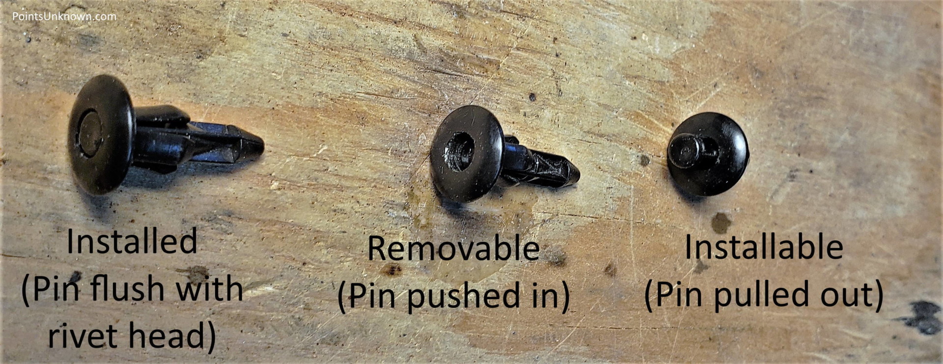 Installing and Removing Plastic Fairing Clips (Pop Rivets, Push Pins